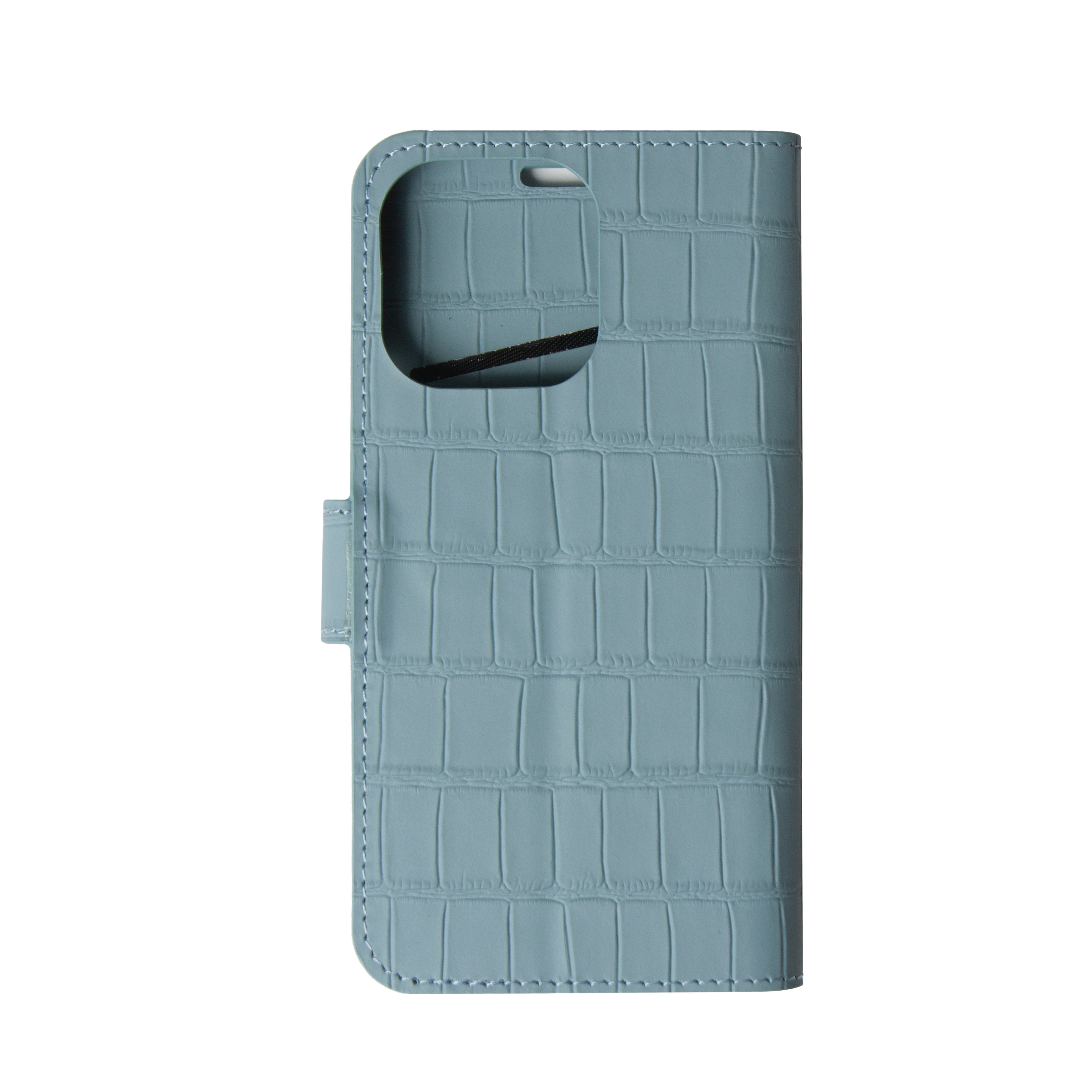 Matte Light Blue Embossed Flip Crocodile Case