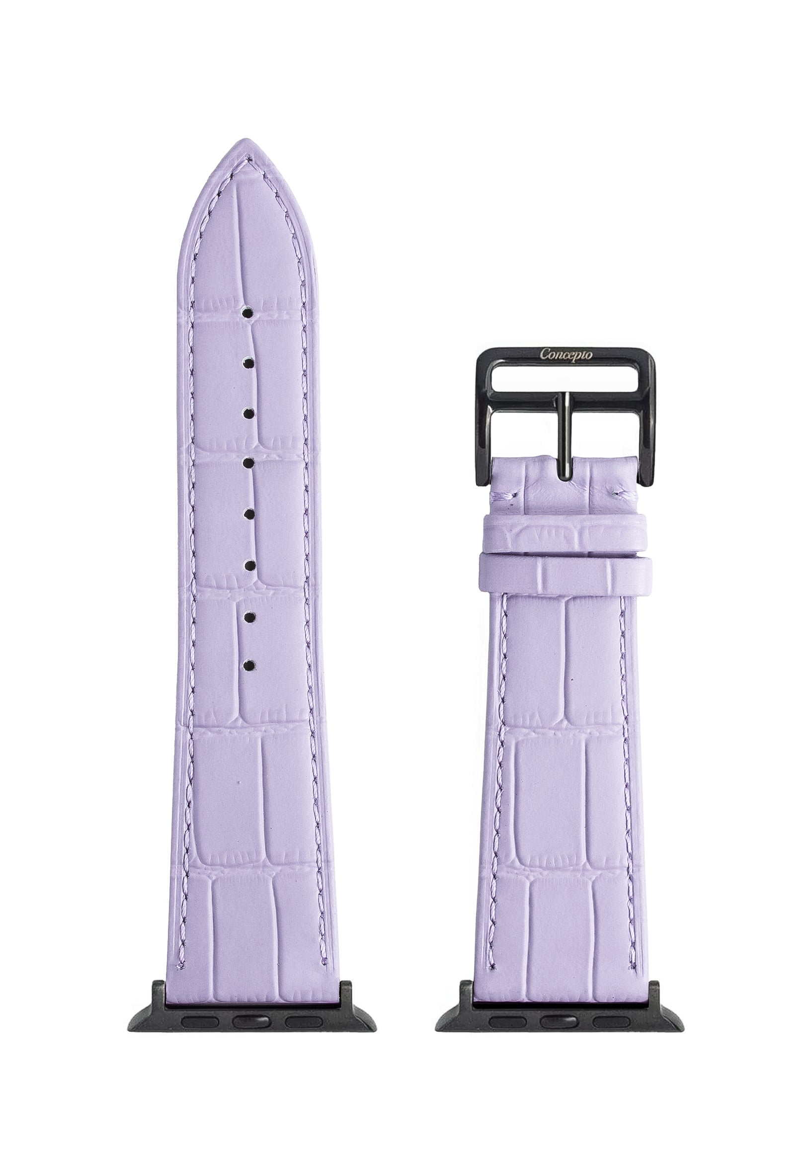 Matte Lilac Embossed Crocodile Strap