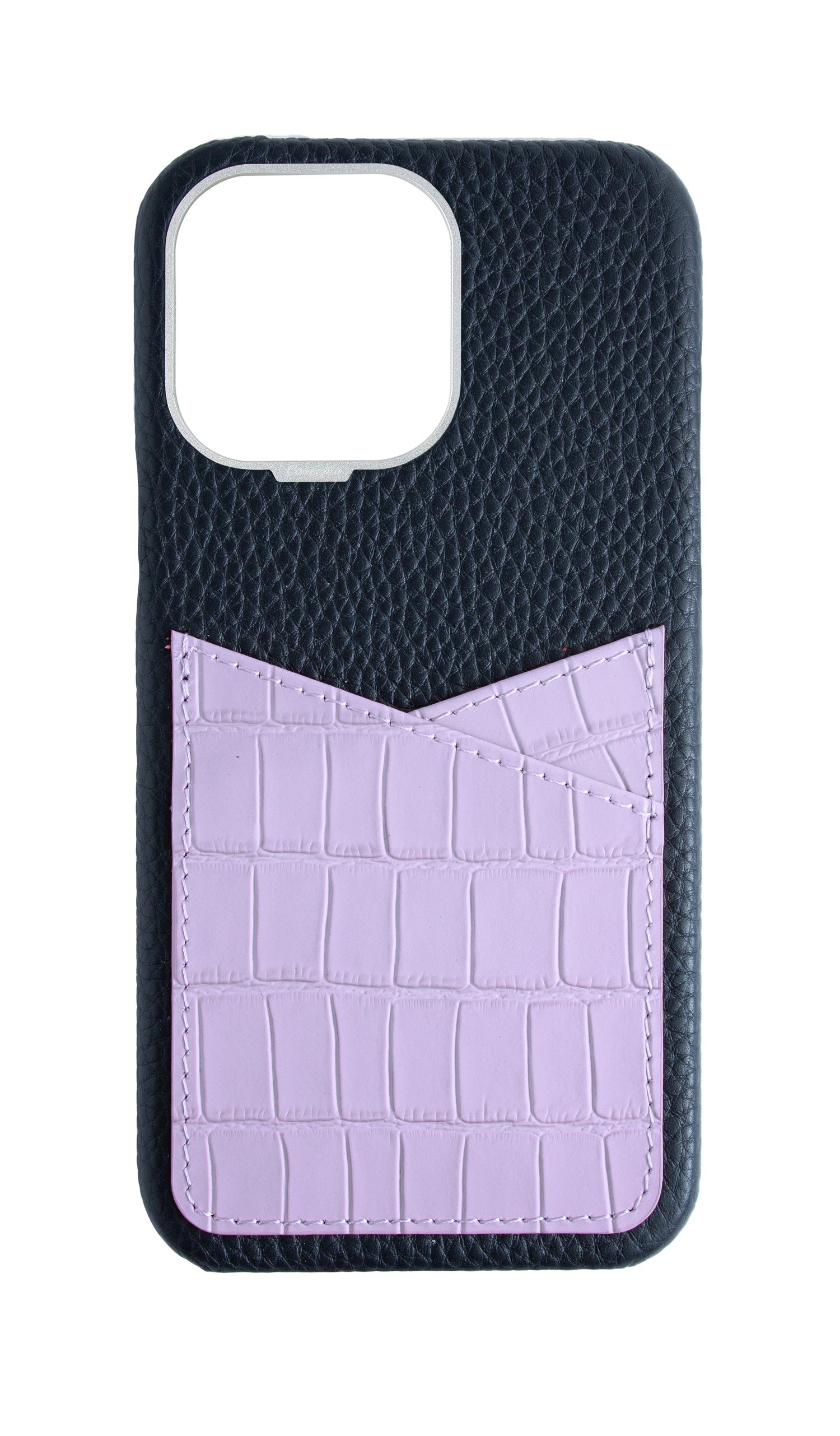 Matte Lilac Embossed Pocket Crocodile Case