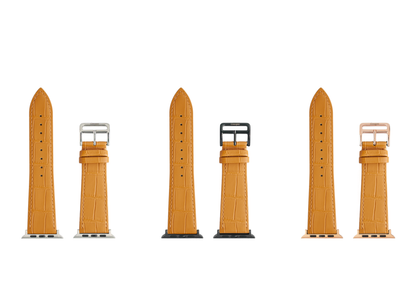 Matte Mustard Embossed Crocodile Strap