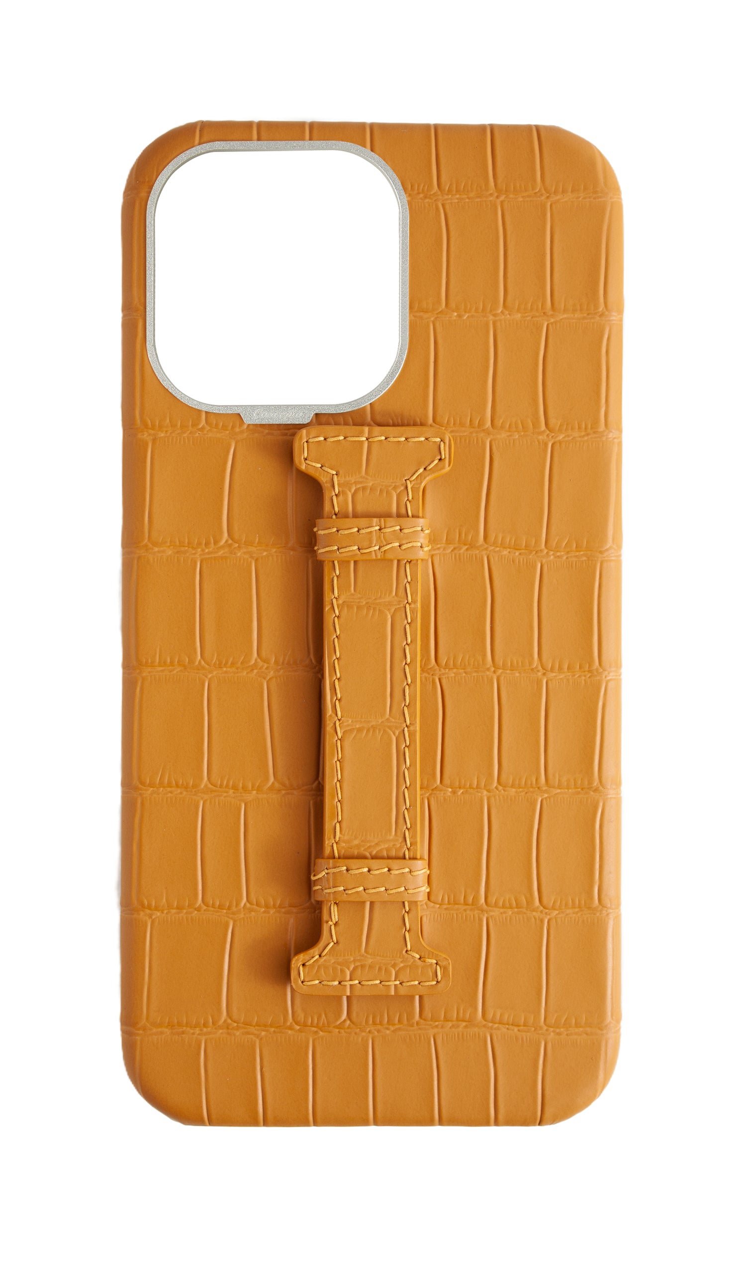 Matte Mustard Embossed Crocodile Case