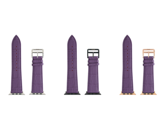 Matte Purple Embossed Crocodile Strap