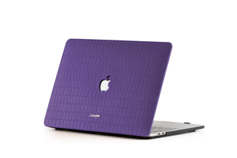 Purple Embossed Crocodile Macbook Case