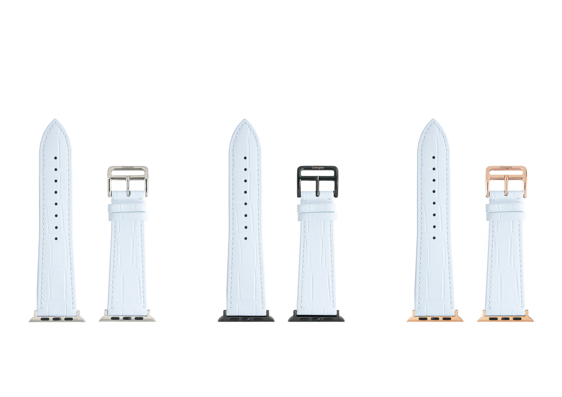 Matte White Embossed Crocodile Strap