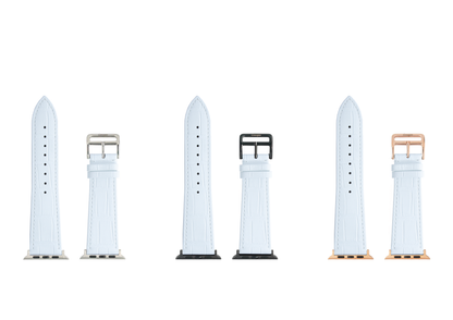 Matte White Embossed Crocodile Strap