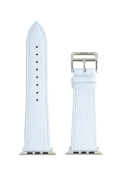 Matte White Embossed Crocodile Strap