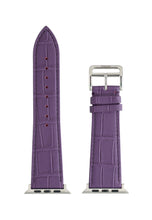 Matte Purple Embossed Crocodile Strap