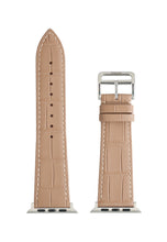 Matte Nude Embossed Crocodile Strap