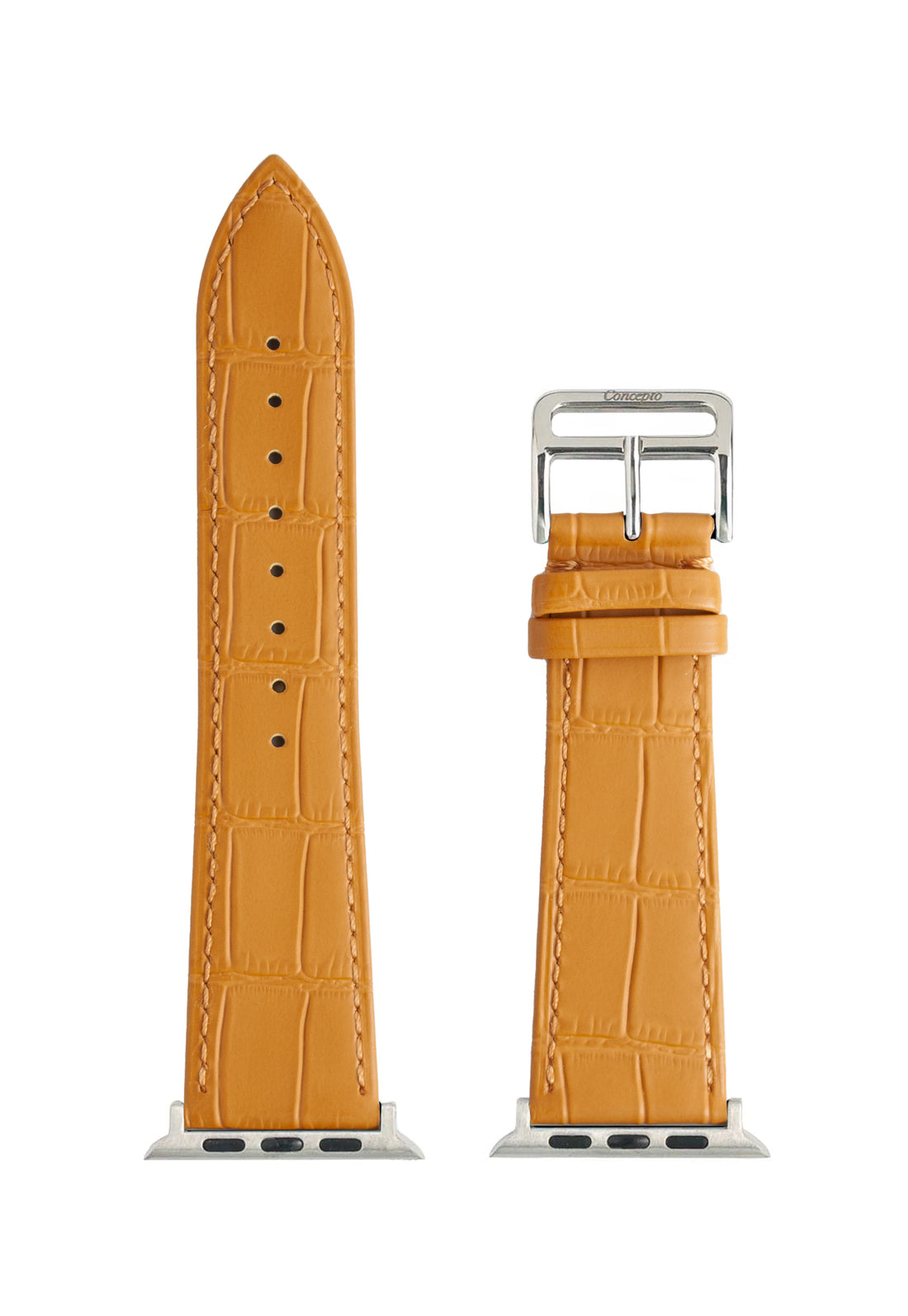 Matte Mustard Embossed Crocodile Strap