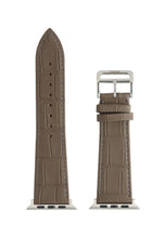 Matte Dark Taupe Embossed Crocodile Strap