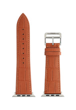 Matte Camel Brown Embossed Crocodile Strap