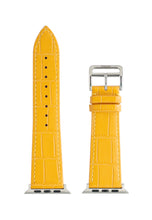 Matte Yellow Embossed Crocodile Strap